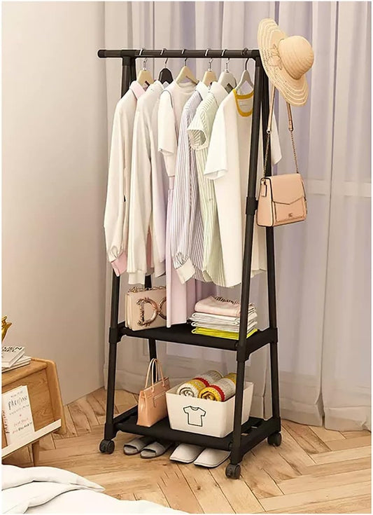"2-Tier Coat and Shoe Rack – Entryway Hallway Organizer with Clothes Rail for Bedroom, Living Room & Office"