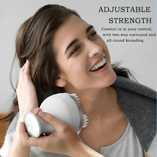Rechargeable Electric Head & Body Massager – 3D Kneading Scalp Massager for Pain Relief, Deep Clean & Relaxation