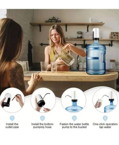 Portable Electric Water Bottle Pump – USB Rechargeable Automatic Dispenser for Home, Kitchen & Camping